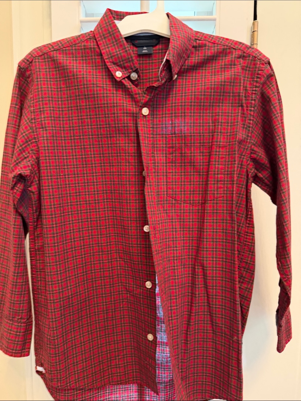 GAP Red and Green Plaid Button-Down Shirt